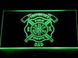 Firefighter's Dept. Dad LED Neon Sign Electrical - Green - TheLedHeroes