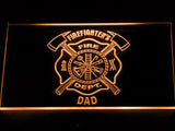 Firefighter's Dept. Dad LED Neon Sign USB - Orange - TheLedHeroes