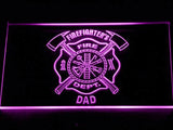 Firefighter's Dept. Dad LED Neon Sign USB - Purple - TheLedHeroes