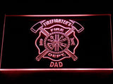 Firefighter's Dept. Dad LED Neon Sign Electrical - Red - TheLedHeroes