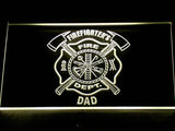 Firefighter's Dept. Dad LED Neon Sign Electrical - Yellow - TheLedHeroes