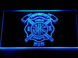 Firefighter's Dept. Mom LED Neon Sign USB - Blue - TheLedHeroes