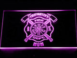 Firefighter's Dept. Mom LED Neon Sign USB - Purple - TheLedHeroes