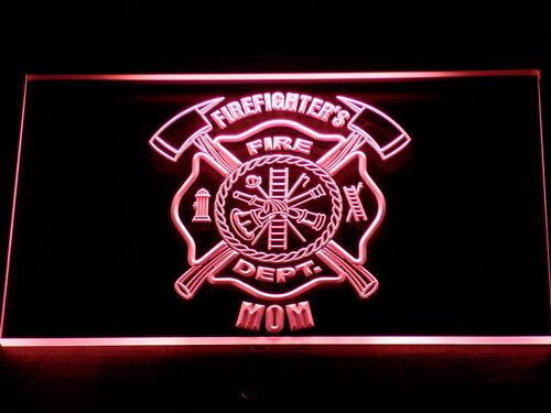 Firefighter's Dept. Mom LED Neon Sign Electrical - Red - TheLedHeroes