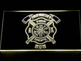 Firefighter's Dept. Mom LED Neon Sign USB - Yellow - TheLedHeroes