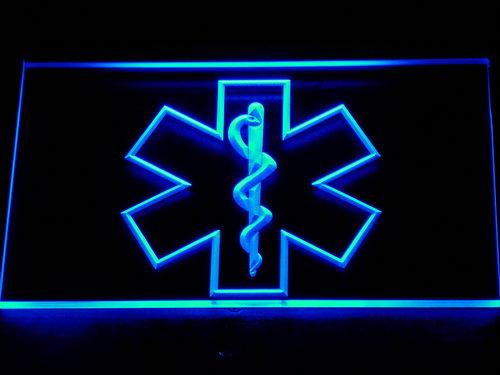 Emergency Medical Services (2) LED Neon Sign Electrical - Blue - TheLedHeroes