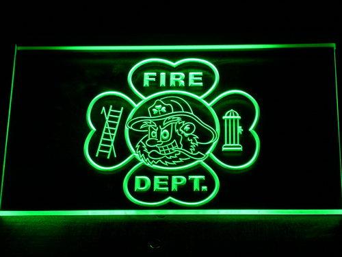 Irish Firefighter's LED Neon Sign USB - Green - TheLedHeroes