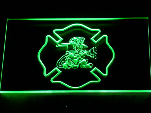 FREE Fighting Irish Firefighter (2) LED Sign - Green - TheLedHeroes