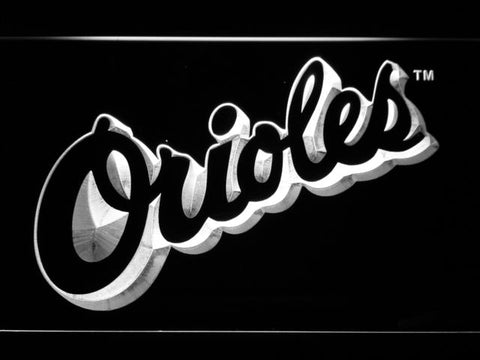 Baltimore Orioles (10) LED Neon Sign USB - White - TheLedHeroes