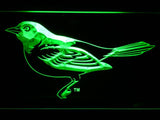 Baltimore Orioles (11) LED Neon Sign USB - Green - TheLedHeroes