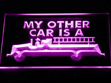 FREE My Other Car is a Fire engine LED Sign - Purple - TheLedHeroes