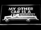 My Other Car is a Fire engine LED Neon Sign USB - White - TheLedHeroes