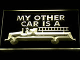 FREE My Other Car is a Fire engine LED Sign - Yellow - TheLedHeroes