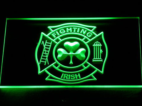 FREE Fighting Irish Firefighter LED Sign - Green - TheLedHeroes