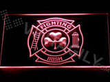 Shamrock Fighting Irish Fire Department LED Neon Sign Electrical - Red - TheLedHeroes