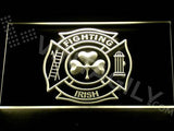 Shamrock Fighting Irish Fire Department LED Neon Sign Electrical - Yellow - TheLedHeroes