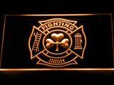 Fighting Irish Firefighter LED Neon Sign USB - Orange - TheLedHeroes