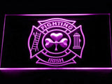 Fighting Irish Firefighter LED Neon Sign Electrical - Purple - TheLedHeroes