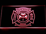 Fighting Irish Firefighter LED Neon Sign USB - Red - TheLedHeroes