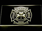Fighting Irish Firefighter LED Neon Sign USB - Yellow - TheLedHeroes