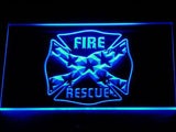 Fire Rescue LED Neon Sign Electrical - Blue - TheLedHeroes