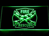 Fire Rescue LED Neon Sign USB - Green - TheLedHeroes