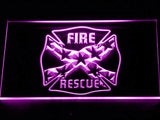 Fire Rescue LED Neon Sign USB - Purple - TheLedHeroes