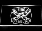 Fire Rescue LED Neon Sign USB - White - TheLedHeroes