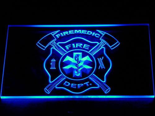 FREE Firemedic Fire Dept. LED Sign - Blue - TheLedHeroes