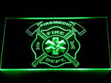 Firemedic Fire Dept. LED Neon Sign USB - Green - TheLedHeroes