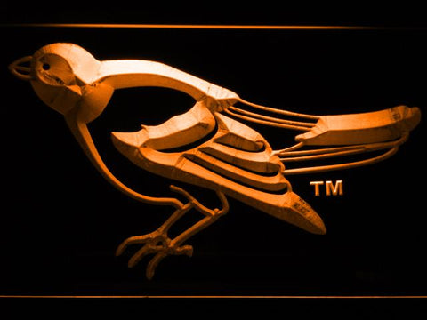 Baltimore Orioles (16) LED Neon Sign USB - Orange - TheLedHeroes