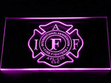 International Association Firefighter's LED Neon Sign USB - Purple - TheLedHeroes