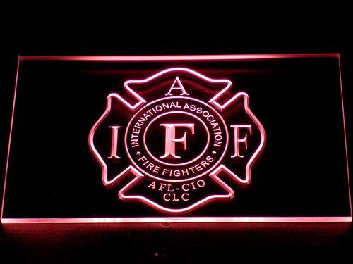 International Association Firefighter's LED Neon Sign USB - Red - TheLedHeroes
