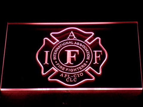 FREE International Association Firefighter's LED Sign - Red - TheLedHeroes