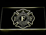 International Association Firefighter's LED Neon Sign USB - Yellow - TheLedHeroes
