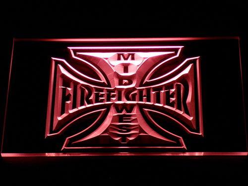 Mid West Firefighter's LED Neon Sign USB - Red - TheLedHeroes