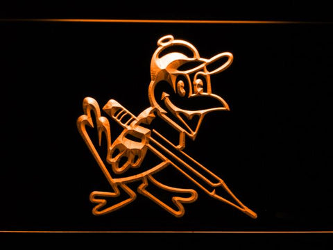 Baltimore Orioles (18) LED Neon Sign USB - Orange - TheLedHeroes