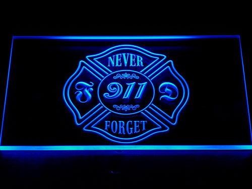 Never Forget 9/11 LED Neon Sign USB - Blue - TheLedHeroes