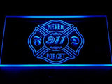 Never Forget 9/11 LED Neon Sign USB - Blue - TheLedHeroes