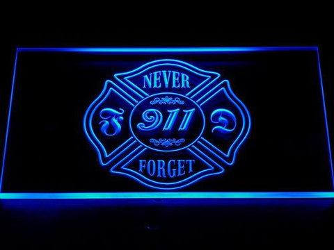 Never Forget 9/11 LED Neon Sign USB - Blue - TheLedHeroes