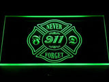 Never Forget 9/11 LED Neon Sign USB - Green - TheLedHeroes