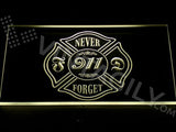 Never Forget 911 Firefighter Fire Dept LED Sign - Multicolor - TheLedHeroes