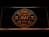 Never Forget 9/11 LED Neon Sign Electrical - Orange - TheLedHeroes