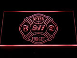 Never Forget 9/11 LED Neon Sign USB - Red - TheLedHeroes