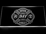 Never Forget 9/11 LED Neon Sign USB - White - TheLedHeroes