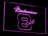 Budweiser Dale Earnhardt Jr. #8 LED Neon Sign USB - Purple - TheLedHeroes