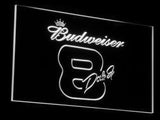 Budweiser Dale Earnhardt Jr. #8 LED Neon Sign USB - White - TheLedHeroes