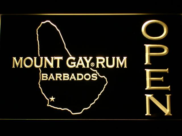 Mount Gay Rum Open LED Neon Sign Electrical - Yellow - TheLedHeroes