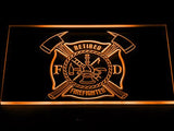 Retired Firefighter LED Neon Sign USB - Orange - TheLedHeroes