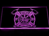 Retired Firefighter LED Neon Sign USB - Purple - TheLedHeroes